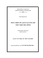 PHÁT TRIỂN DU LỊCH tại LÒNG hồ THỦY điện hòa BÌNH 