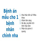 Bệnh án mẫu bệnh nhân chỉnh nha