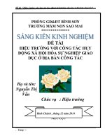 Hiệu trưởng với công tác huy động xã hội hóa giáo dục ở địa bàn công tác 