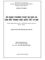 Luận văn kinh tế: Sử dụng phương pháp dự báo và cân đối trong việc điều tiết vĩ mô