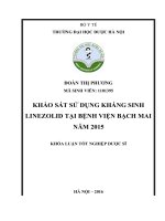 KHẢO sát sử DỤNG KHÁNG SINH LINEZOLID tại BỆNH VIỆN BẠCH MAI năm 2015