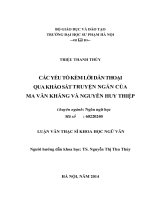 Luận văn Các yếu tố kèm lời dẫn thoại qua khảo sát truyện ngắn của Ma Văn Kháng và Nguyễn Huy Thiệp