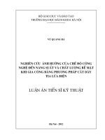 Nghiên cứu ảnh hưởng của chế độ công nghệ đến năng suất và chất lượng bề mặt khi gia công bằng phương pháp cắt dây tia lưả điện 