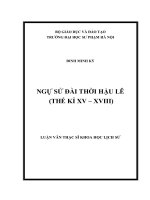 NGỰ sử đài THỜI hậu lê (THẾ kỉ XV – XVIII)