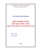 Một số biện pháp giúp học sinh lớp 5 học tốt phần so sánh phân số  