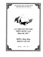 Lý thuyết ôn thi THPT quốc gia môn hóa học. phần vô cơ