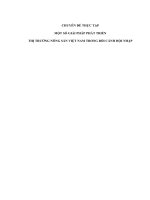 MỘT số GIẢI PHÁP PHÁT TRIỂN THỊ TRƯỜNG NÔNG SẢN VIỆT NAM TRONG bối CẢNH hội NHẬP 