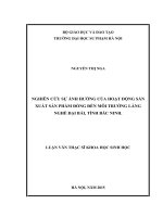 NGHIÊN cứu sự ẢNH HƯỞNG của HOẠT ĐỘNG sản XUẤT sản PHẨM ĐỒNG đến môi TRƯỜNG LÀNG NGHỀ đại bái, TỈNH bắc NINH