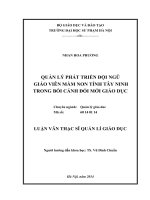 Đề tài Quản lý phát triển đội ngũ giáo viên mầm non tỉnh Tây Ninh trong bối cảnh đổi mới giáo dục