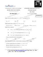 ĐỀ TOÁN và đáp án THPT XUÂN TRƯỜNG NAM ĐỊNH