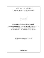 Đề tài: Nghiên cứu tính chất nhiệt động của hợp kim thay thế AB xen kẽ nguyên tử C với cấu trúc lập phương tâm diện bằng phương pháp thống kê mômen
