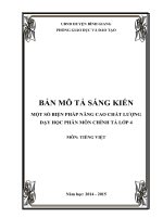 Một số biện pháp nâng cao dạy học phân môn chính tả lớp 4
