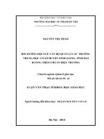 Luận văn: Bồi dưỡng đội ngũ cán bộ quản lí các trường THCS huyện Ninh Giang, tỉnh Hải Dương theo chuẩn hiệu trưởng