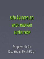 SIÊU ÂM doppler MẠCH MÁU NÃO XUYÊN THÓP, BÊNH VIÊN NHI ĐỒNG I