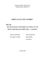 KẾ TOÁN HÀNG tồn KHO tại CÔNG TY cổ PHẦN THÀNH GIAO MIỀN bắc   LAM DUY 