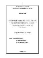 Nghiên cứu tối ưu chế độ sấy đối lưu cho thóc theo lớp dày, cố định 