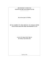 Nghiên cứu tổng hợp xúc tác cho quá trình chuyển hóa khí tổng hợp thành dimetyl ete 