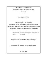 Luận văn Các biện pháp tạo hình ảnh nhằm gây hứng thú nhận thức cho học sinh trong dạy học lịch sử ở trường Trung học cơ sở (qua thực nghiệm sư phạm lớp 9 tại Hà Nội)