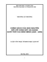 CHÍNH SÁCH của NHÀ NGUYỄN đối với VÙNG đất AN GIANG dưới THỜI VUA MINH MỆNH (1820   1840)