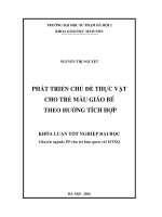 Phát triển chủ đề thực vật cho trẻ mẫu giáo bé theo hướng tích hợp (LV tốt nghiệp)
