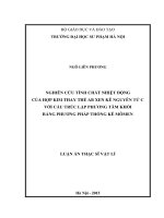 Nghiên cứu tính chất nhiệt động của hợp kim thay thế AB xen kẽ nguyên tử C với cấu trúc lập phương tâm khối bằng phương pháp thống kê mômen