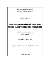Luận văn Chính sách an sinh xã hội đối với hộ nghèo trên địa bàn huyện Nghĩa Hưng, tỉnh Nam Định