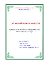 Một số biện pháp quản lý, chỉ đạo nâng cao chất lượng dạy và học 