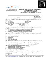 ĐỀ địa và đáp án THPT lê QUÝ đôn hải PHÒNG 