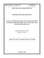 Nâng cao chất lượng đội ngũ cán bộ chủ chốt cấp huyện ở thủ đô viêng chăn, CHDCND lào (tt) 