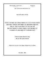 Nâng cao hiệu quả hoạt động của các cơ quan báo chí trực thuộc liên hiệp các hội khoa học kỹ thuật việt nam (thực tế tại tạp chí truyền thống và phát triển, tạp chí điện tử vanhien vn, báo điện tử tamnhin net) tt 