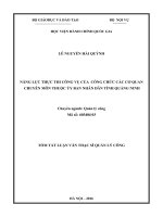 Năng lực thực thi công vụ của công chức các cơ quan chuyên môn thuộc ủy ban nhân dân tỉnh quảng ninh (tt) 