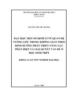 Dạy học một số định lí về quan hệ vuông góc trong không gian theo định hướng phát triển năng lực phát hiện và giải quyết vấn đề ở học sinh THPT 