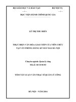 Thực hiện văn hóa giáo tiếp của viên chức tại văn phòng đăng ký đất đai hà nội (tt) 
