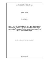 Thiết kế các hoạt động dạy học khái niệm thuộc chủ đề quan hệ song song trong không gian cho học sinh lớp 11 theo định hướng phát triển năng lực học sinh 