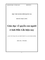 Giáo dục về quyền con người ở tỉnh đắk lắk hiện nay 