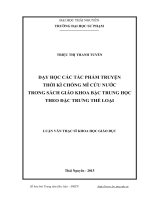Dạy học các tác phẩm truyện thời kì chống mĩ cứu nước trong sách giáo khoa bậc trung học theo đặc trưng thể loại 