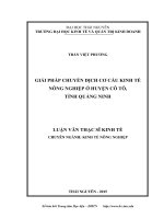 Giải pháp chuyển dịch cơ cấu kinh tế nông nghiệp ở huyện cô tô, tỉnh quảng ninh