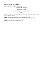 Đề kiểm tra học kì 1 môn Ngữ văn lớp 6 năm 2015  2016 trường THCS Phước Mỹ Trung