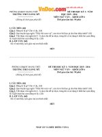 Đề kiểm tra học kì 1 môn Ngữ văn lớp 6 năm 2015  2016 trường THCS Long Mỹ, Vĩnh Long