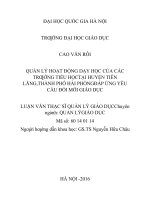 Quản lý hoạt động dạy học của các trường tiểu học tại huyện tiên lãng, thành phố hải phòng đáp ứng yêu cầu đổi mới giáo dục
