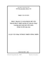 Thực trạng và giải pháp chủ yếu nhằm phát triển kinh tế trang trại tại địa bàn huyện yên sơn, tỉnh tuyên quang 