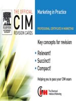 CIM revision cards marketing in practice by john williams of marketing knowledge 