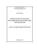 Đánh giá công tác xây dựng nông thôn mới tại thị xã Sông Công tỉnh Thái Nguyên (LV thạc sĩ)