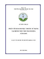 Phân tích danh mục thuốc sử dụng tại bệnh viện nhi thanh hóa năm 2015 