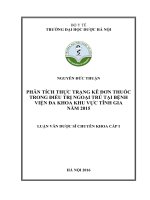 Phân tích thực trạng kê đơn thuốc trong điều trị ngoại trú tại bệnh viện đa khoa khu vực tĩnh gia năm 2015 