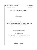 Kỹ năng giao tiếp của công chức làm việc tại bộ phận một cửa ủy ban nhân dân thị xã sơn tây, thành phố hà nội (tt) 