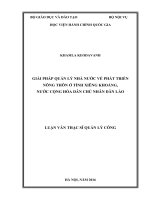 Giải pháp quản lý nhà nước về phát triển nông thôn ở tình xiêng khoảng, nước cộng hòa dân chủ nhân dân lào 