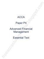 2015 ACCA p4 essential text KAPLAN advanced FInancial; management essential text