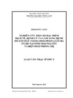 Nghiên cứu một số đặc điểm dịch tễ, bệnh lý và lâm sàng bệnh do sán dây taenia hydatigena gây ra ở chó tại tỉnh thái nguyên và biện pháp phòng trị 