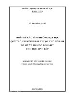 Thiết kế các tình huống dạy học quy tắc phương pháp thuộc chủ đề hàm số mũ và hàm số logarit cho học sinh lớp 12